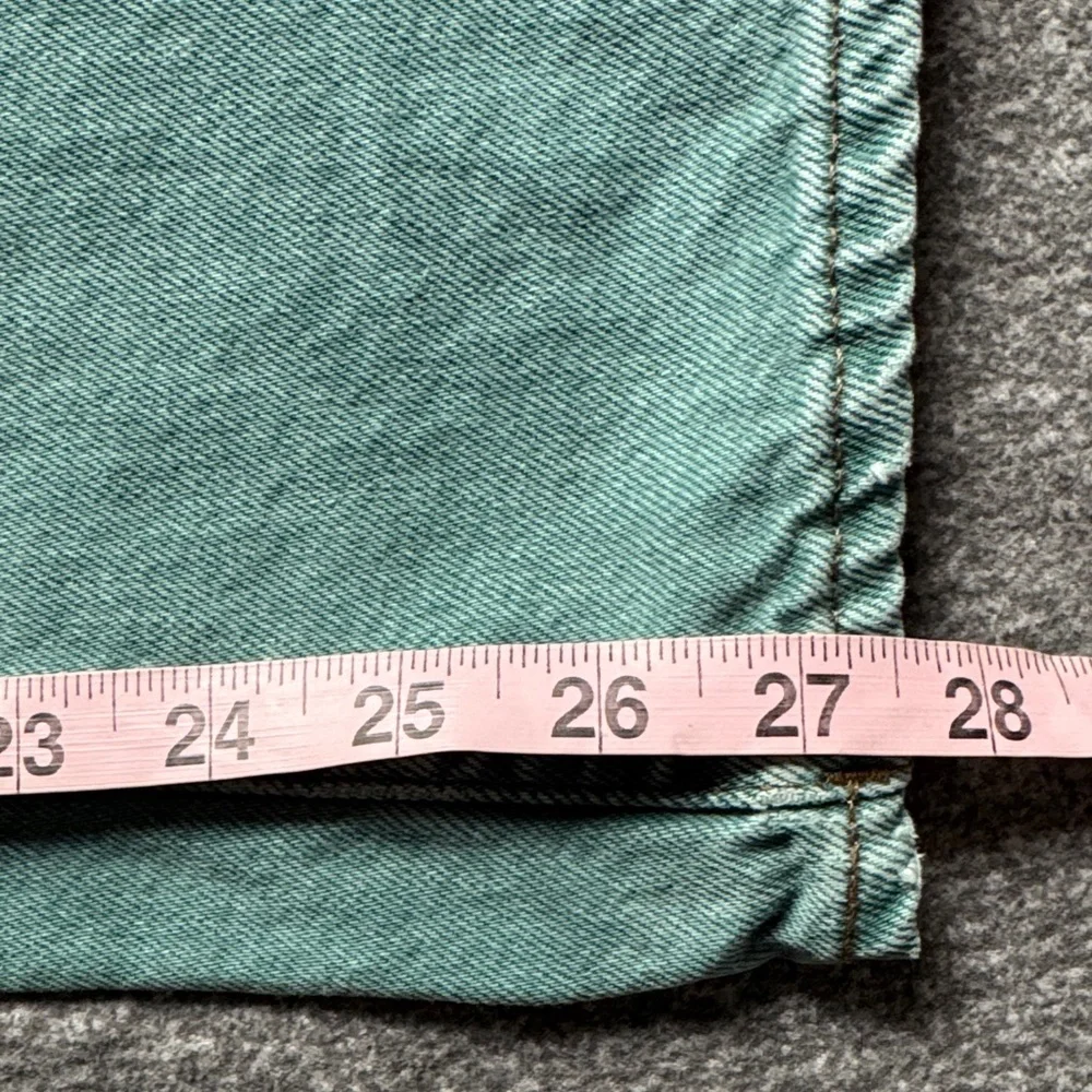 Urban Outfitters BDG High & Wide Jeans Baggy Barrel Skate Denim Mint Green 24 - Picture 14 of 15